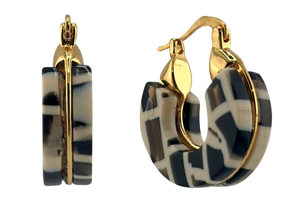 14K Small Chunky Resin Pincatch Dangle Earrings