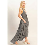 Halter Neck Smocked Maxi Dress