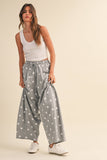 IP1506 POLKA DOT PRINTED BARREL CASUAL SWEATPANTS