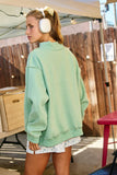 IT2594E-DILLYDALLY | 'DILLY DALLY' Mock Neck Sweatshirt