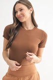 Essential Micro-Ribbed Athleisure Baby Tee