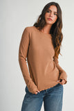 8414IN Thermal Knit Lettuce Edge Long Sleeve Top