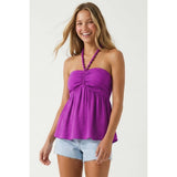 Silky Beaded Halter Top