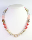 Fort Kent Stone Beaded Toggle Necklace Pink Multi