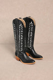 LUCIA LEAVES CUT OUT DESIGN TALL COWBOY BOOTS