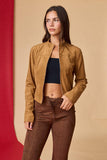 Faux Suede Zip Up Jacket