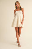 ID8550 SEQUIN VELVET CRISS CROSS BACK LONGSLEEVE MINI DRESS