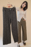 NP70730-Leopard Printed Marine Straight Pants