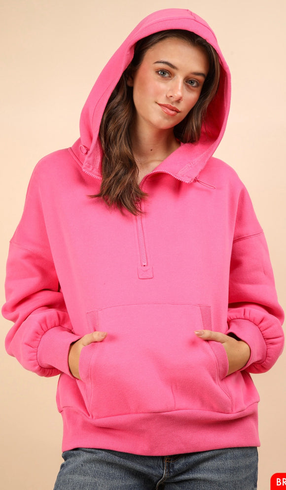 Candy Pink Casual Hoodie