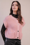 12W3382N-Oversized Button Down Knit Sweater Top