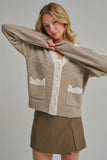 SOFT TOUCH BUTTON DOWN SWEATER CARDIGAN WITH SCALLOPED EDGE