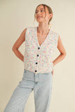 CSW13546 - MULTI COLOR BUTTON UP SWEATER VEST