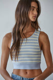 S1107 | Knit Seamless Ribbed Striped Racerback Brami