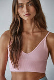 S1003 | Seamless Ribbed Triangle Chest Spaghetti Strap Brami