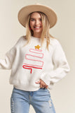 LESW3436- X-MAS TREE ACCENT SWEATER