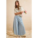 WIDE LEG CROCHET LACE WITH TULIP HEM JEANS