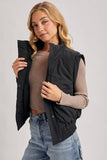 BOMBER STYLE PUFFER VEST WITH POCKETS