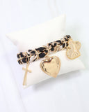 Burlington Chain Scarf Bracelet with Charms Leopard
