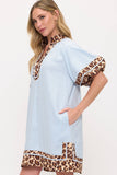 Leopard Contrast Dress