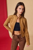 Faux Suede Zip Up Jacket