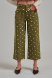 Comfort Stretch Pastel Polkadot Wide Leg Jean