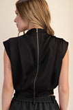 High Neck Back Zipper Top