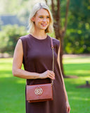 Cecilia Circle Logo Handbag Saddle EC