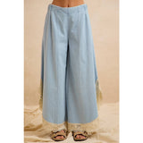 WIDE LEG CROCHET LACE WITH TULIP HEM JEANS