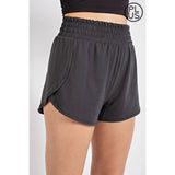 PLUS SIZE BUTTER FABRIC TRACK SHORTS