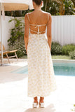 Sweet Floral Print Spaghetti Strap Midi Dress