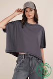NT12068-ECO Oversized Crop Comfy Knit Top