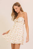 Strapless Floral Babydoll Mini Dress