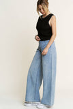 HQP0001-DENIM WIDE LEG JEANS-BROKEN