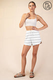 PLUS SIZE MODAL SCUBA STRIPE TULIP SHORT