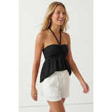 Silky Beaded Halter Top