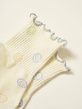 Smiley Face Ruffle Grip Sock, Pilates Socks