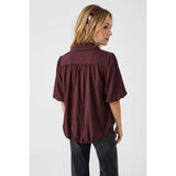 Bubble Hem Zip Front Blouse