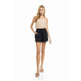 Lace Trim Tie Waist Shorts
