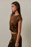 SLEEVELESS HIGH NECK LACE TRIM CROP TOP