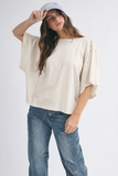 8550HN Boxy Dolman Short Sleeve Top