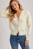 BUTTON DOWN V-NECK CARDIGAN
