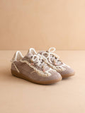 The April | Dark Grey Lace-Trimmed Retro Sneaker