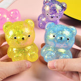 Cartoon Sequin Bear Squishy Toy Slow Rising Stress Relief Squeeze Toy