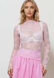 Lux Layering Floral Lace See Through Mesh Top Blouse