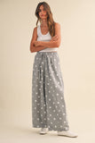 IP1506 POLKA DOT PRINTED BARREL CASUAL SWEATPANTS