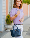 Maren Mini Tote Woven Navy