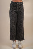 NP70730-Leopard Printed Marine Straight Pants