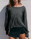 Cut-Out Backless Long Sleeve Sports Sweatshirt