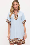 Leopard Contrast Dress
