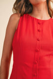 IR2451 LINEN SLEEVELESS MINI DRESS WITH BUILT IN SHORTS